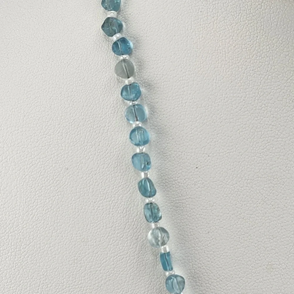 Blue‎ Apatite Bead Necklace